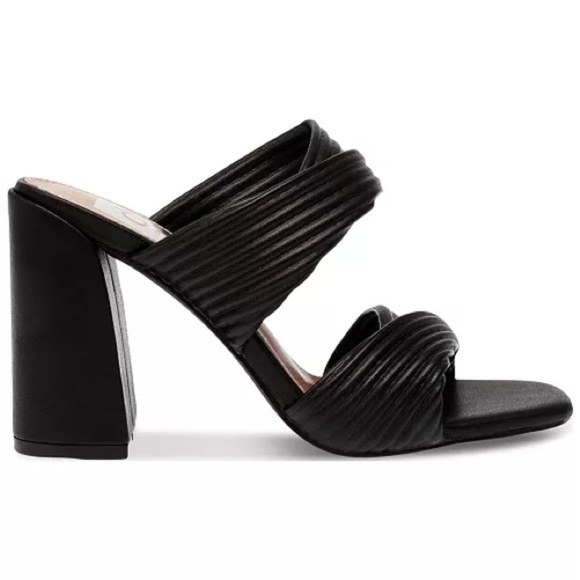 NEW! Dolce Vita Black Emeley Slip-On Double Band Dress Sandals - Size 6.5 - Picture 2 of 16